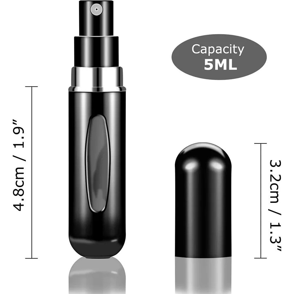 1/5/10PCS Refillable Travel Portable Perfume Atomizer Bottle Spray Pump Case 5ML