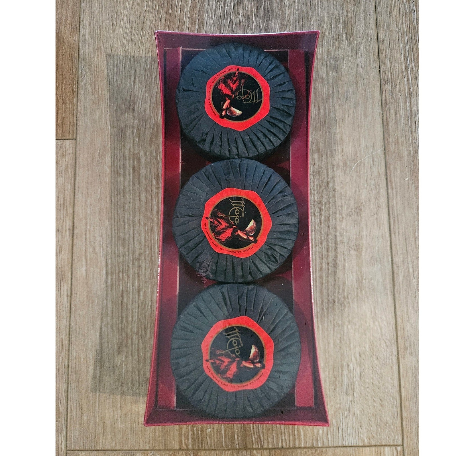 Maja Myrurgia Bar Soap Set Women 3×5.2oz Black Red New Spanish Floral Fragrance