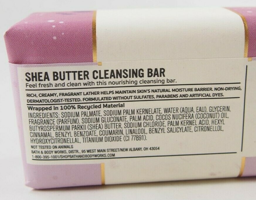 (3) Bath & Body Works Purple Sea Salt Lavender Shea Butter Cleansing Bar 5oz