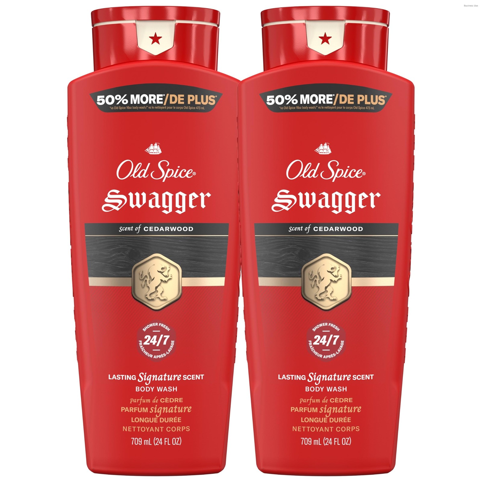 Old Spice Body Wash for Men, 24/7 Shower Fresh, 24 Ounce (Pack of 2), Red