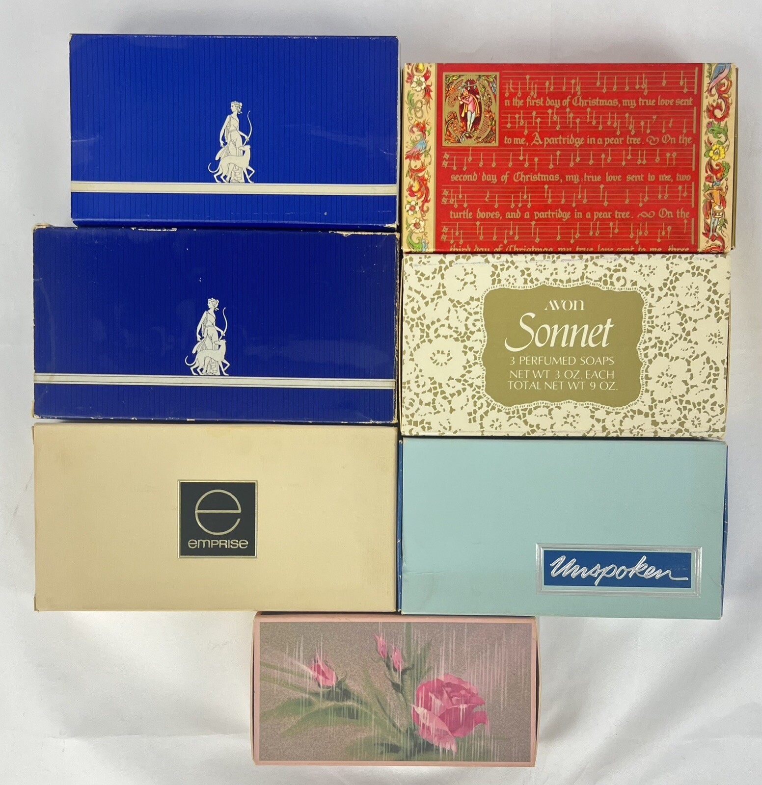 VTG Avon Soap Lot Touch Of Roses, Unspoken, Sonnet, Moonwind, Emprise – 20 Bars