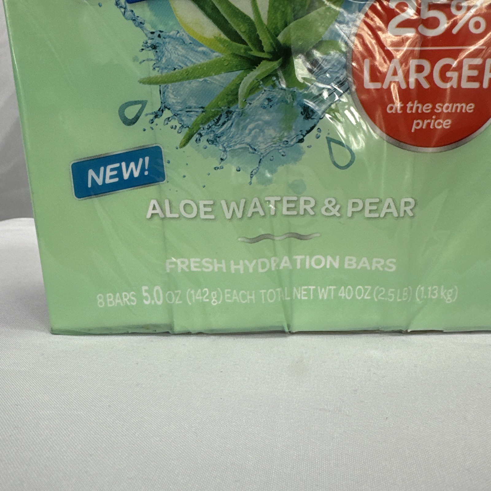 Zest Aloe Water & Pear Fresh Hydration Bar Soap 8 Pack 5 oz Bars New Sealed