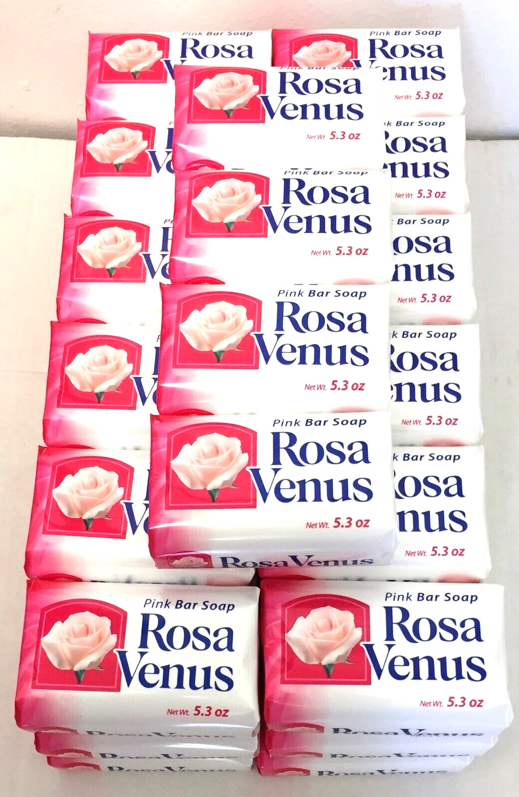 (Pack of 40) Rosa Venus Pink Classic Floral Bar Soap. Jabon Rosa Venus, 5.3 oz
