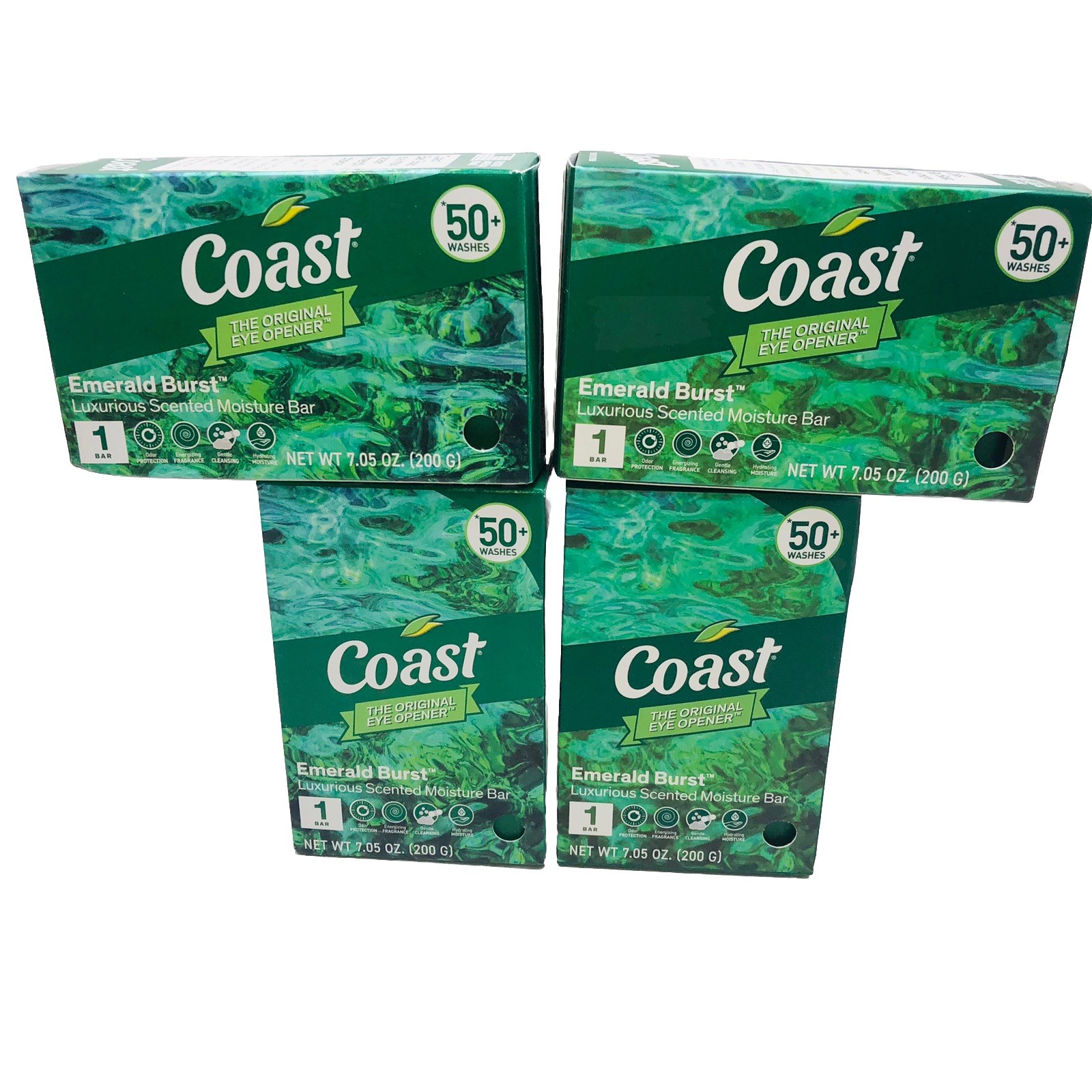 4~ Coast® Emerald Burst Moisturizing Bar Soap 7.05 Oz each Lot of 4 ~ FREE SHIP