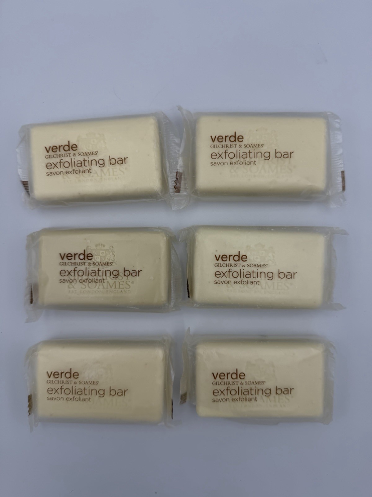 Lot 6 Gilchrist & Soames Verde Exfoliating Bar 2.5 oz Hotel Soap Sealed