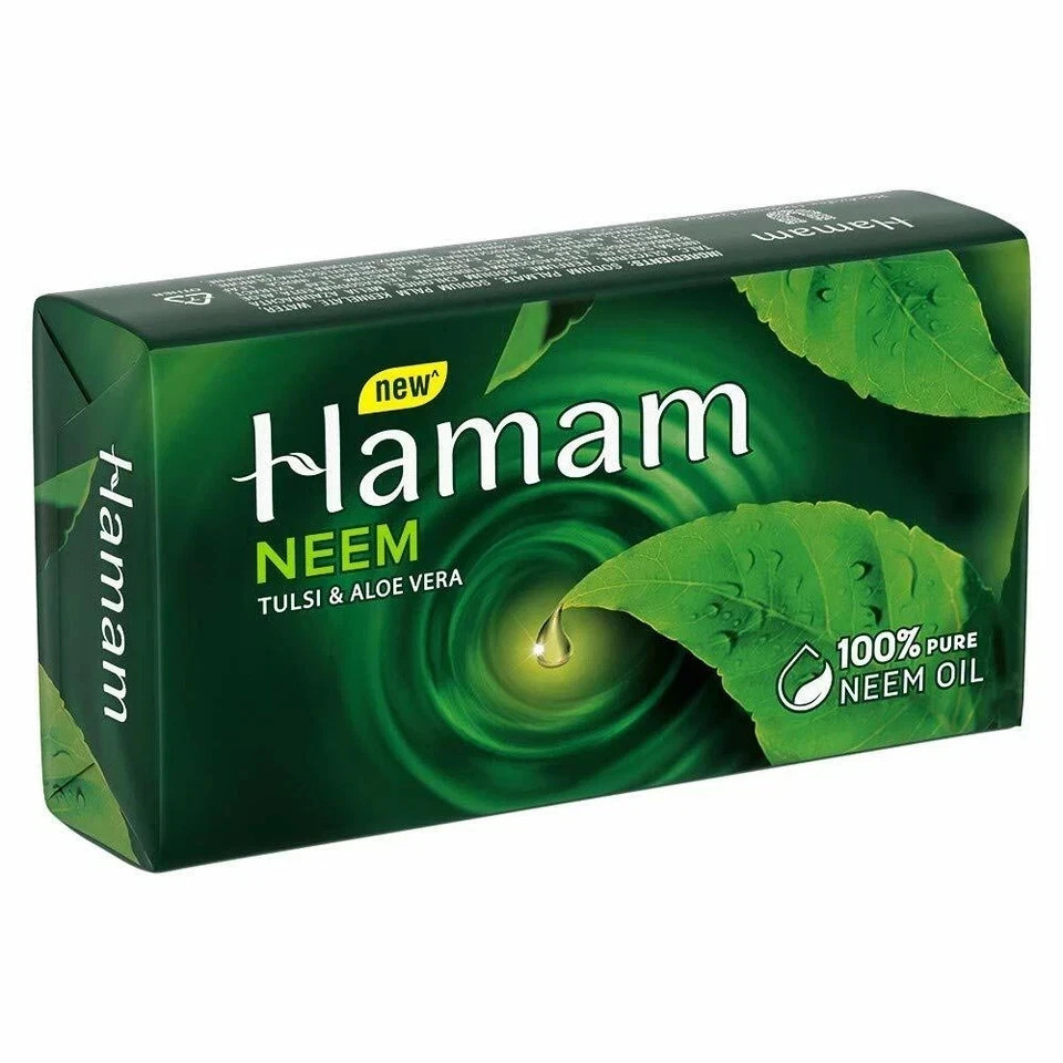 4 x Hamam Soap Bar, Neem Tulsi and Aloe Vera, 150 g