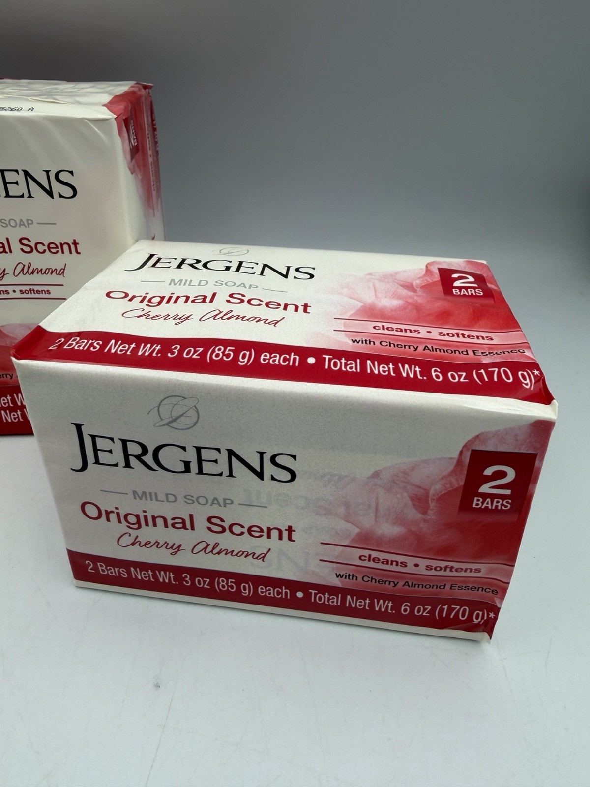 Jergens Cherry Almond Mild Soap Original Scent – 8 Bars (4x 2 Pack) – 3 Oz Each