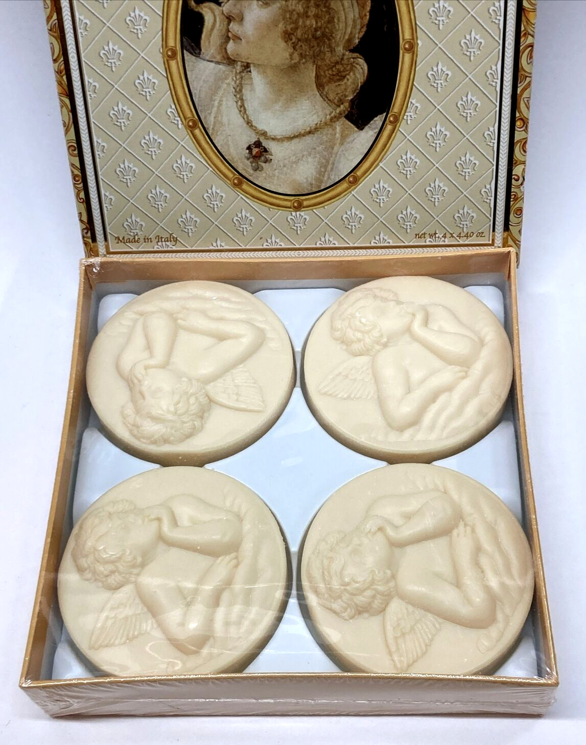 Saponifico Artigianoale Florentino Cherub Angel Vanity Soaps Italy Set of 4 NIB