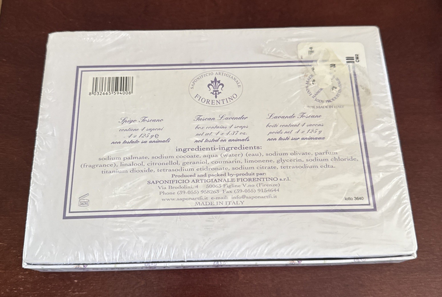 Saponificio Artigianale Fiorentino Tuscan Lavender Scented 4 Soaps Made In Italy