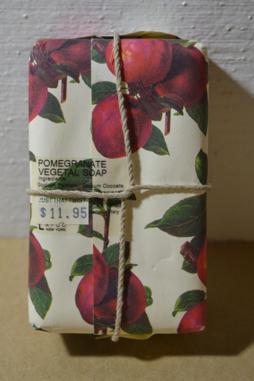 LAFCO NEW YORK LUX VEGETAL SOAP BAR POMEGRANATE 12.5oz 350g MADE IN ITALY NOS