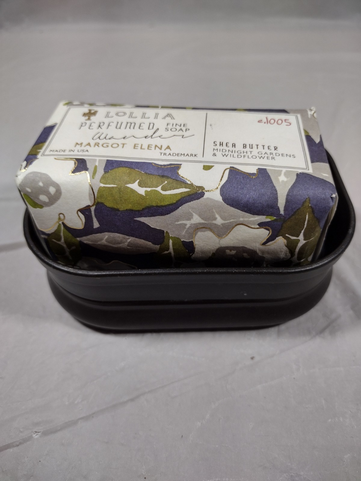 Lollia Perfumed Fine Soap. Shea Butter. Margot Elena, w/Soap Tray, Made In USA.