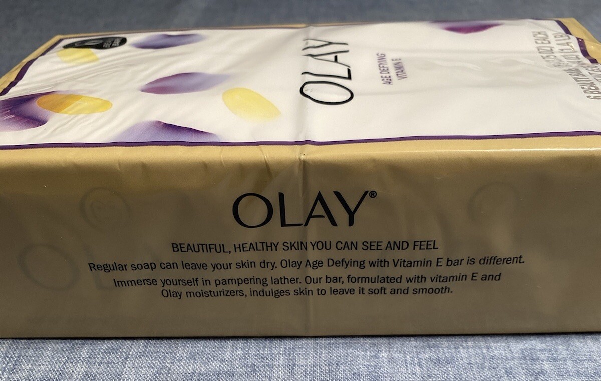 NEW Olay Age Defying Cleansing Beauty SOAP Bars Vitamin E 3.75 oz (6 Count)