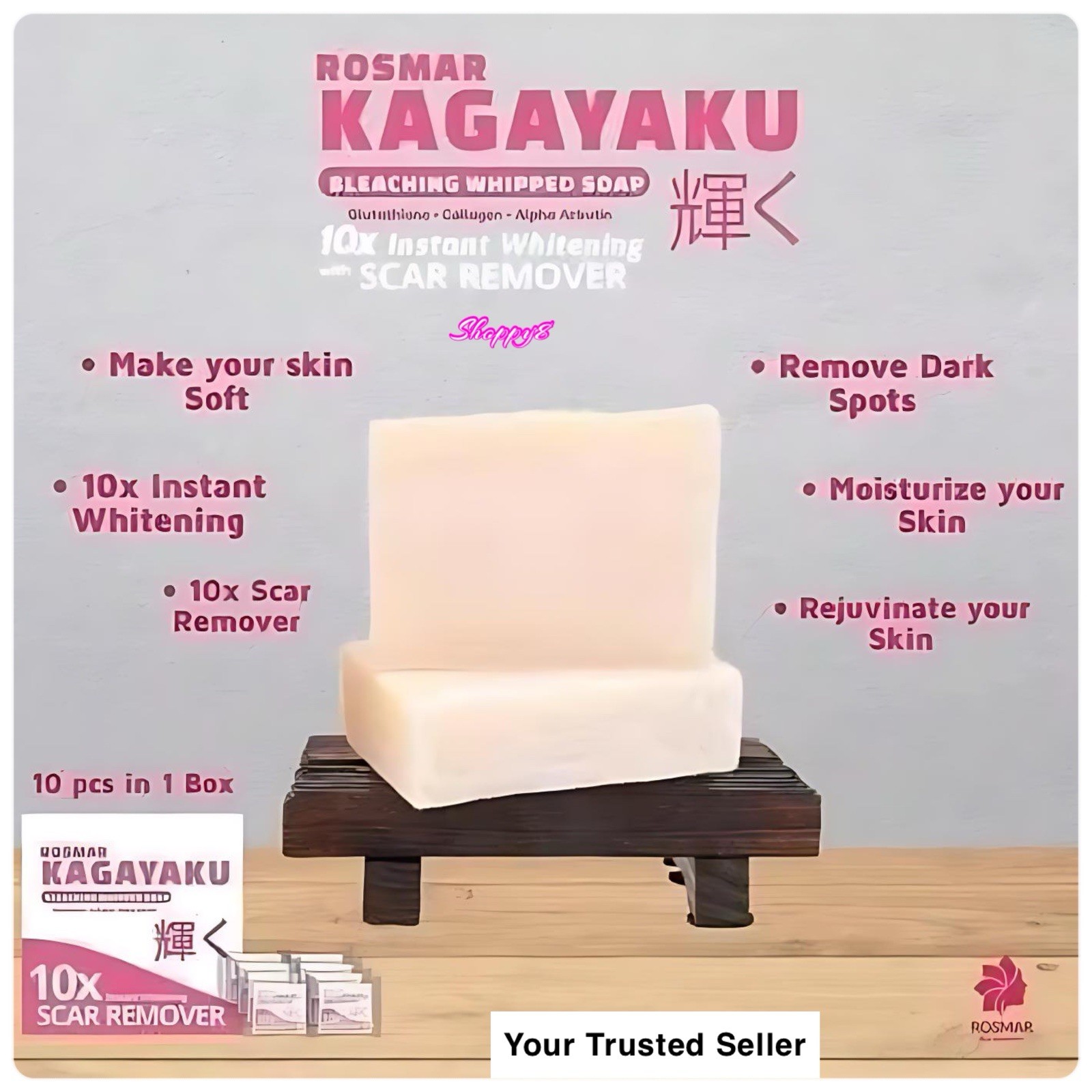 3 Bar ROSMAR KAGAYAKU SOAP Condensada Scent SOAP 75g X 3