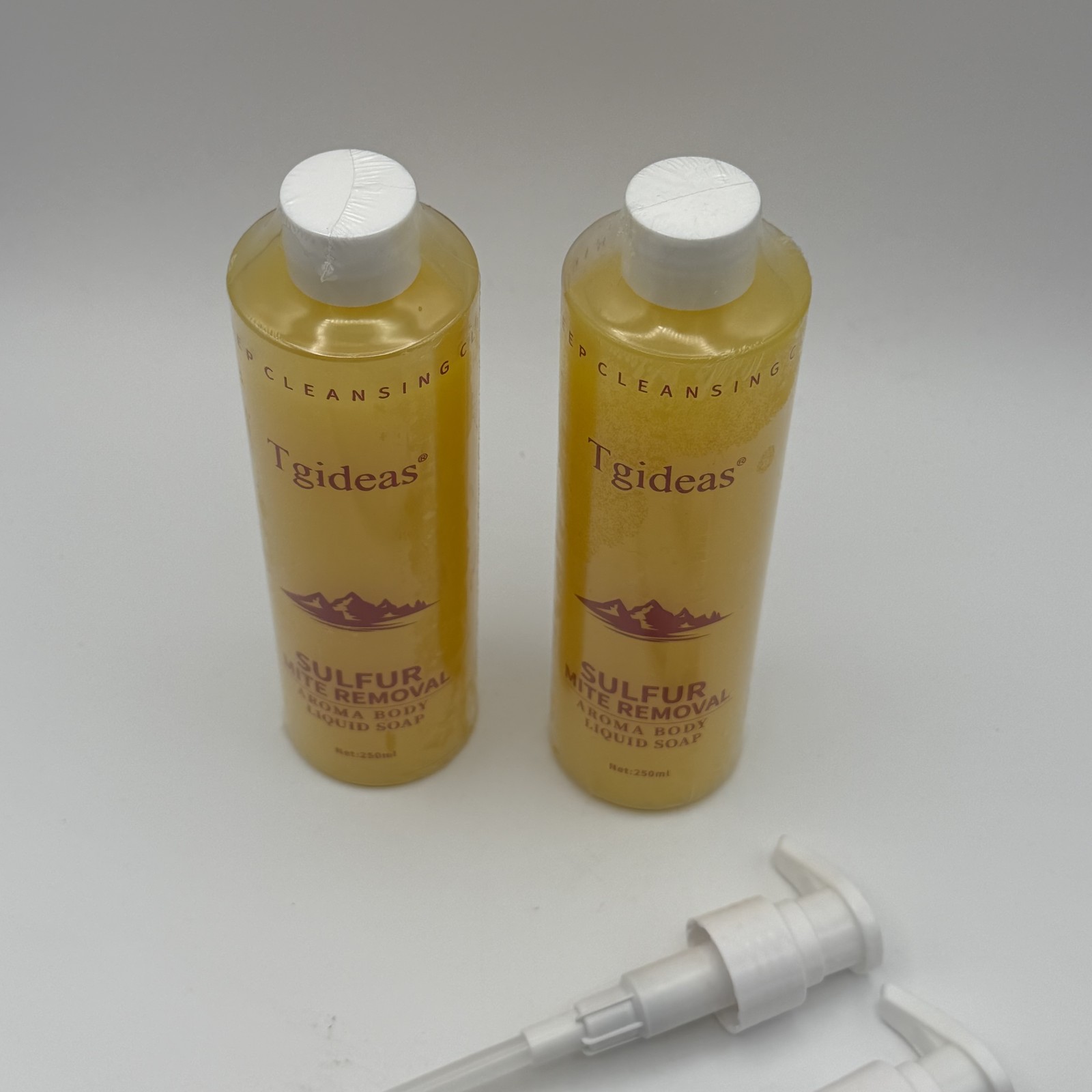 2-Pack Tgideas Sulfur Mite Removal Aroma Body Liquid Soap 250ml Deep Cleansing