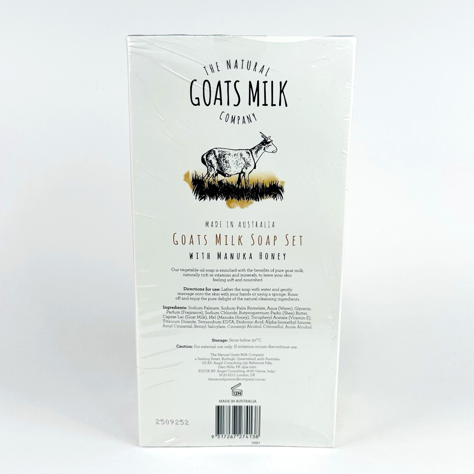 The Natural Goats Milk Co Goats Milk 8 Bars Soap Manuka Honey Made In Australia