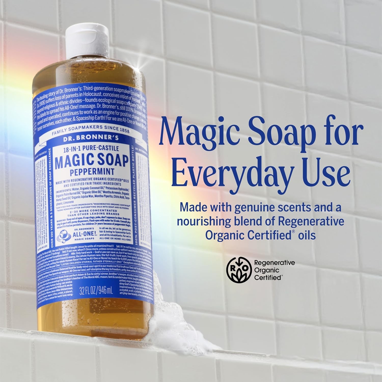 Dr. Bronner’s Pure Castile Liquid Soap Peppermint 32 Oz