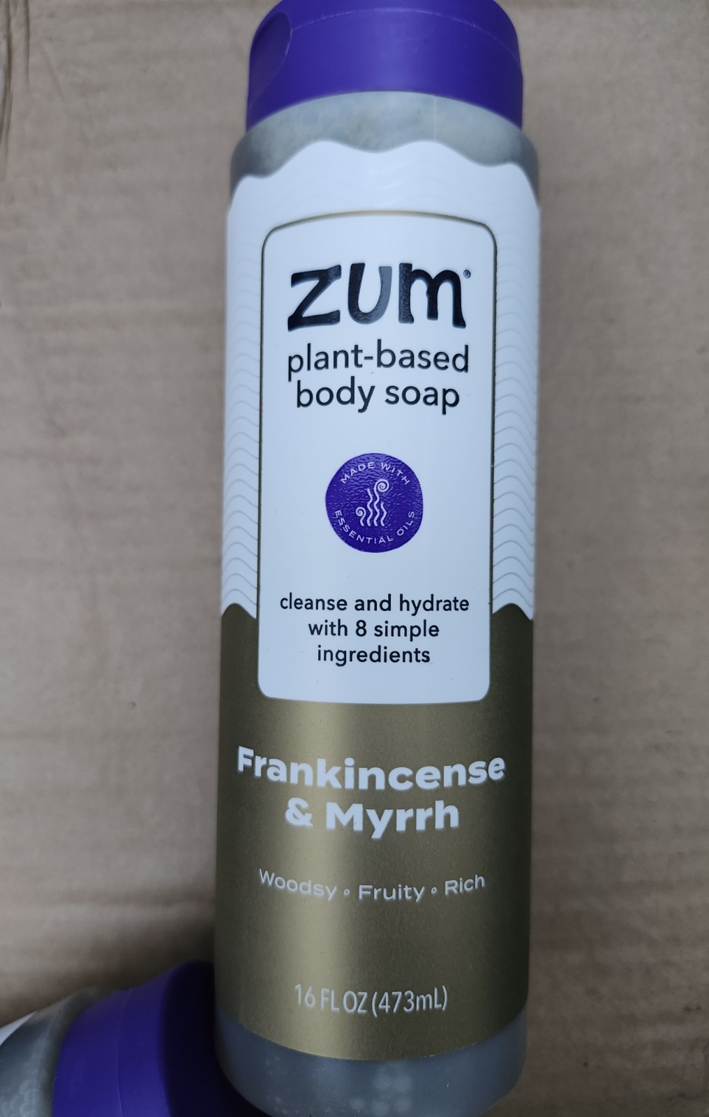 16 fl oz Bottle of Zum Plant-Based Body Soap In The Frankincense & Myrrh 2 Pack