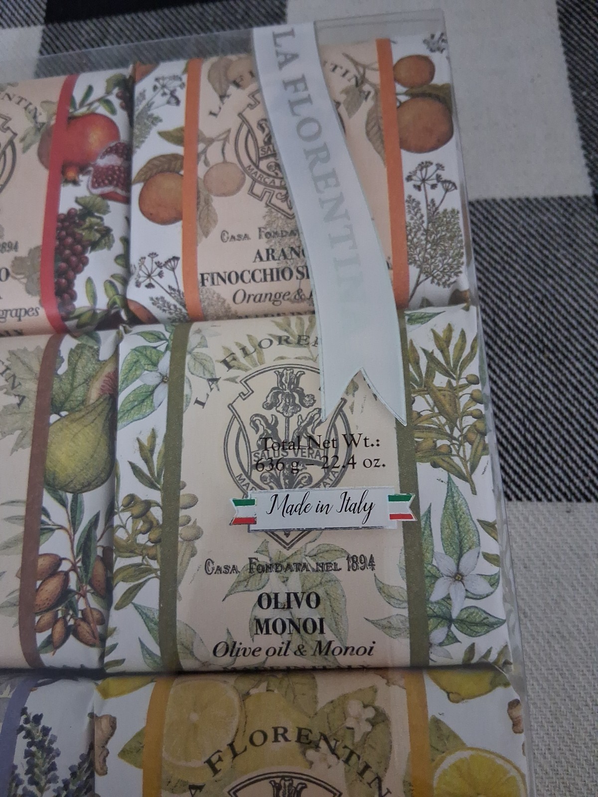 La Florentina Italian Luxury Bar Soap 6pack Lavender Pomegranate Fig Lemon &more