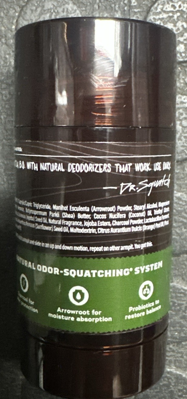 6 sticks DR SQUATCH Natural Deodorant for Men 2.65oz PINE TAR ~ Aluminum Free