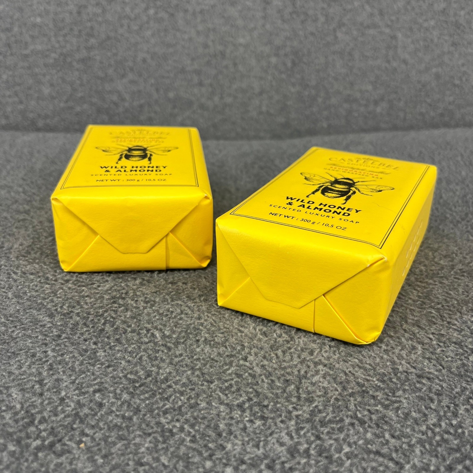 2x Castelbel Soap Yellow Wild Honey & Almond Triple Milled Luxury Bars 10.5 oz