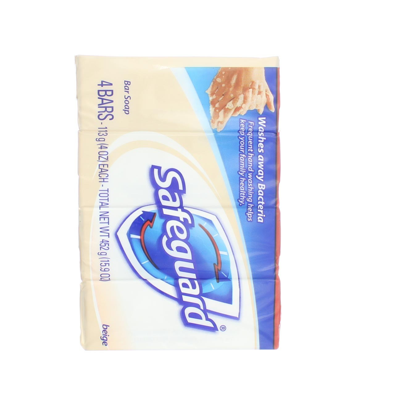 2 Pack Safeguard Antibacterial Deodorant Bar Soap, Beige, 4 oz, 4 Ct