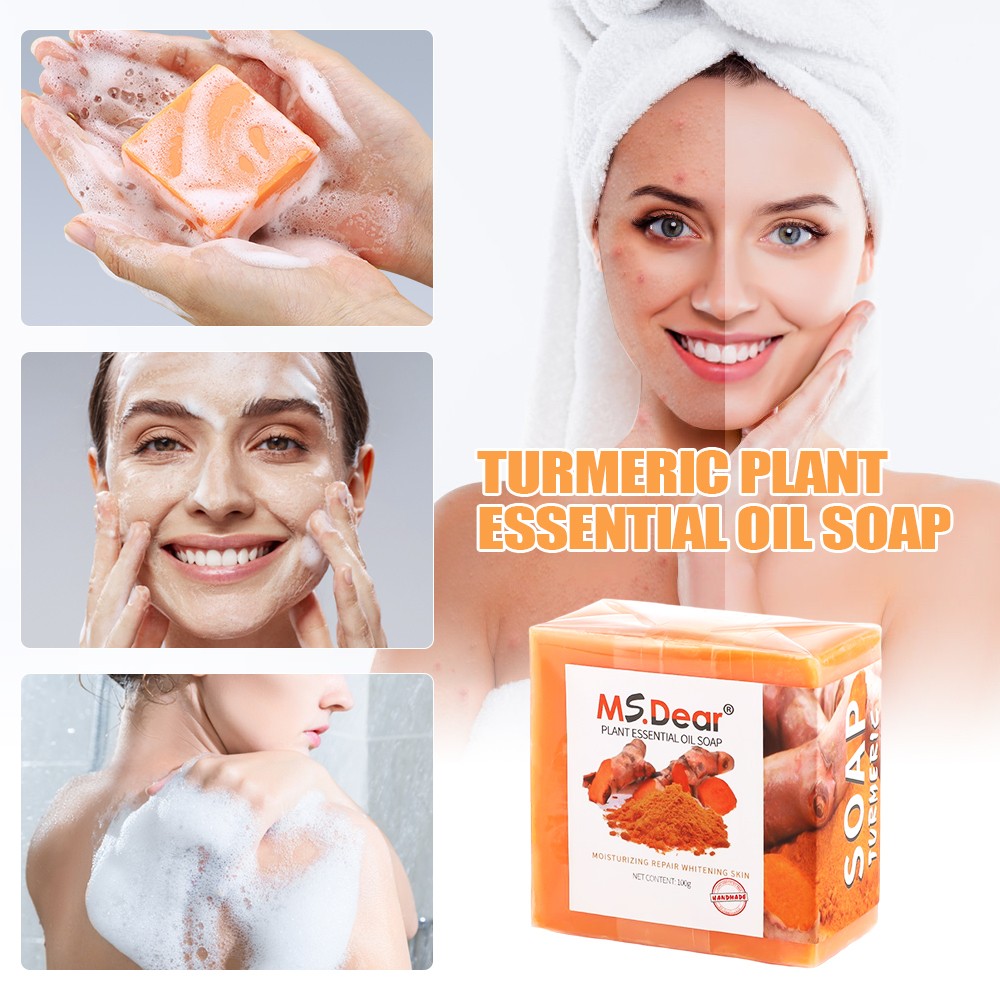 3 PCS Turmeric Soap Bar, Natural Bar Soap for Face & Body, Tumeric Bar Gift US