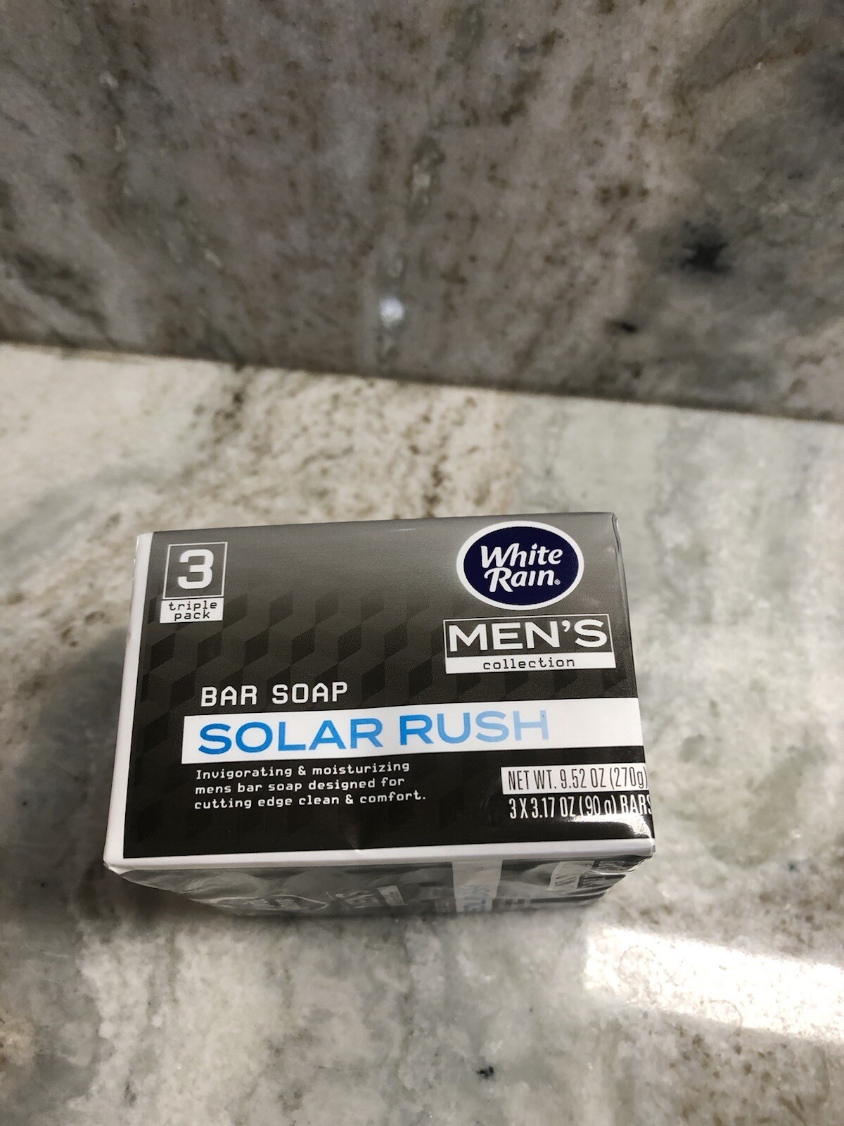 White Rain Men’s Collection Solar Rush Bar Soap-1pl 3pcs- 3.17oz(90g)Bars-NEW