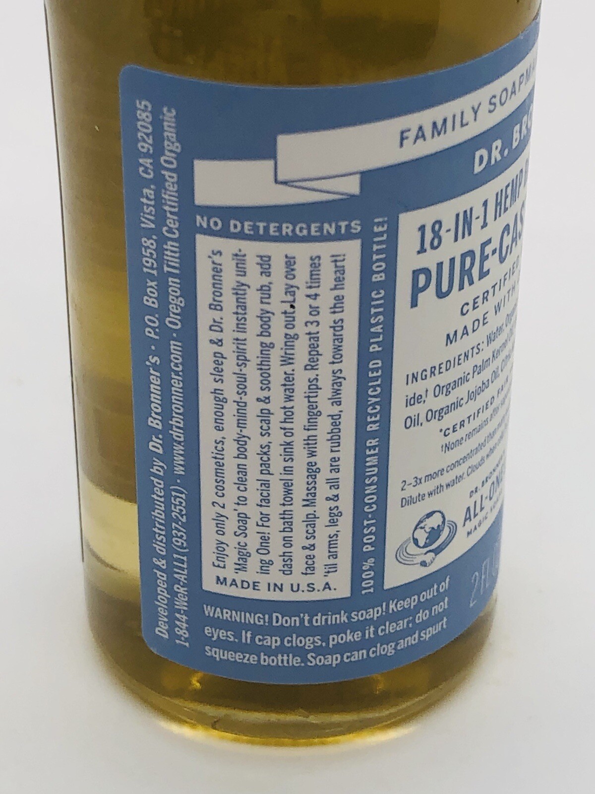 Dr. Bronner’s Magic Soaps: Baby Unscented Pure Castile Soap 18-in-1 Hemp 2 fl oz