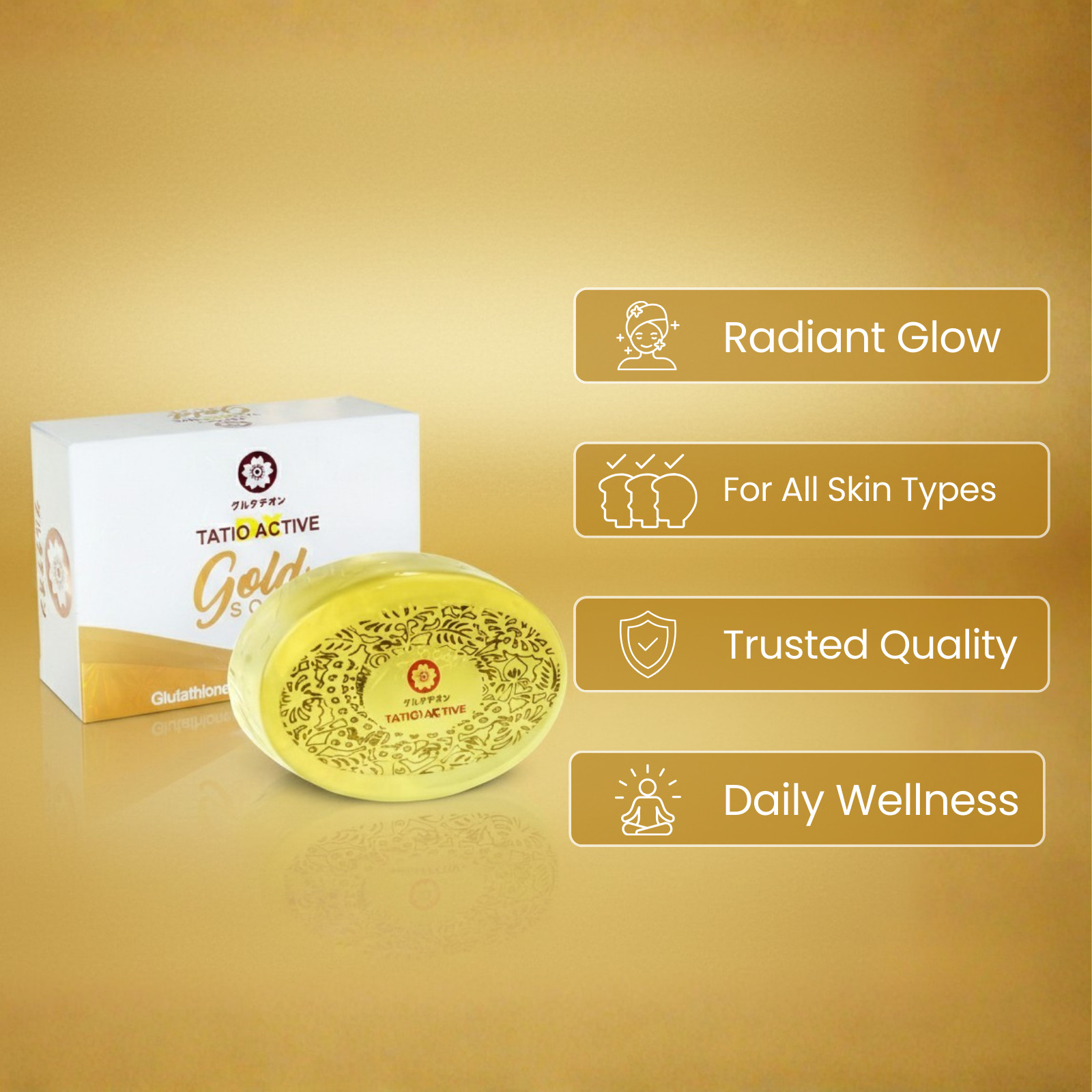 NEW Tatio Active Gold Glutathione Soap 150g – Multi-Use Cleansing Bar