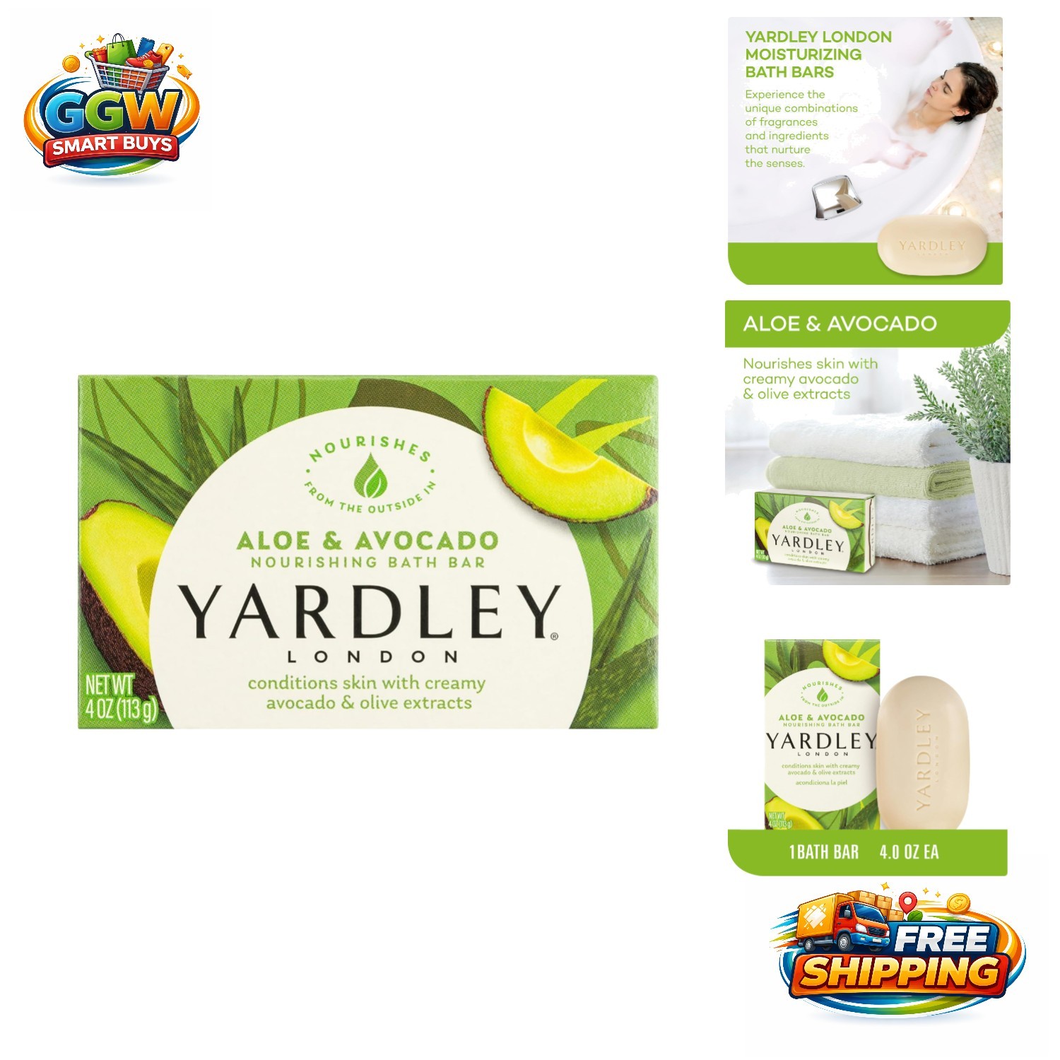Aloe & Avocado Moisturizing Bath Soap Bar – Natural Luxury for All Skin Types