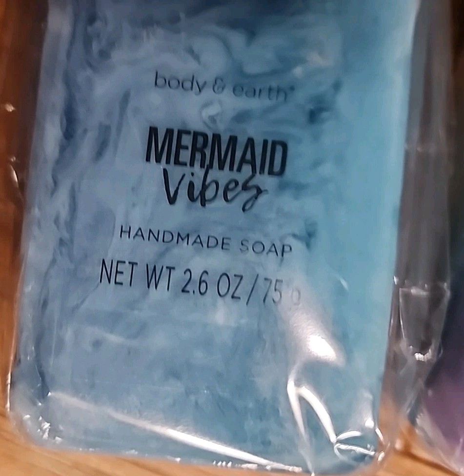 2 Packs Body & Earth Mermaid Vibes Soap Bar Handmade Total 4 Bars!