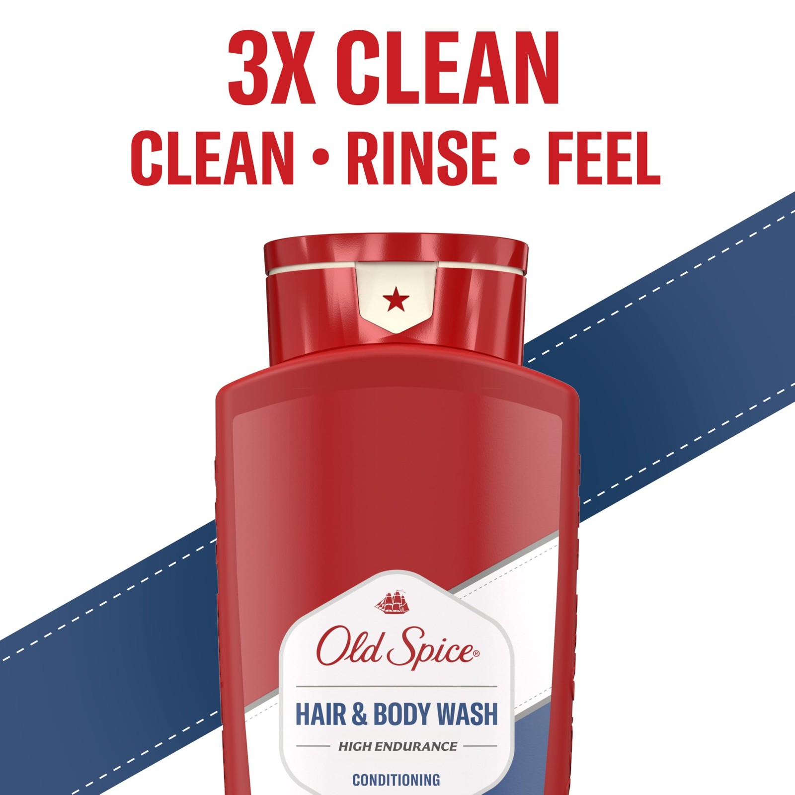Old Spice Refreshing 2-in-1 Hair & Body Wash 24 Fl Oz (Pack of 1), Blue