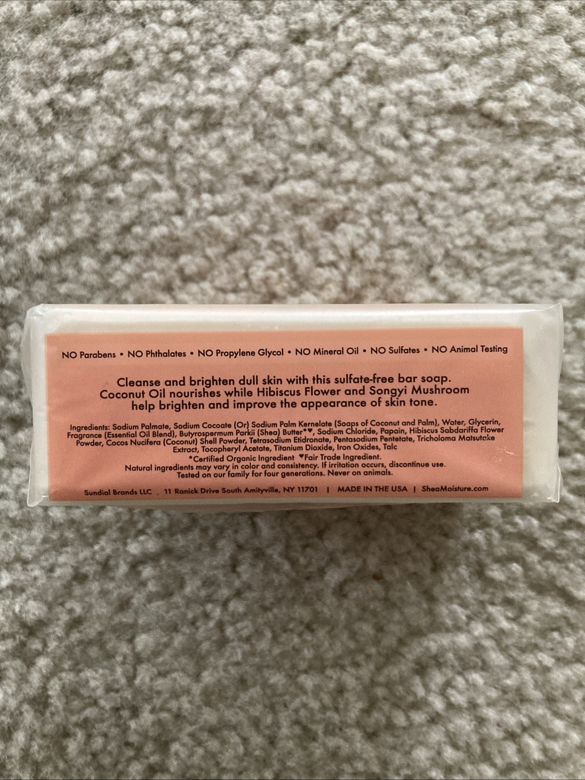 Shea Moisture Coconut & Hibiscus Shea Butter Soap w/ Songyi Mushroom 8 oz