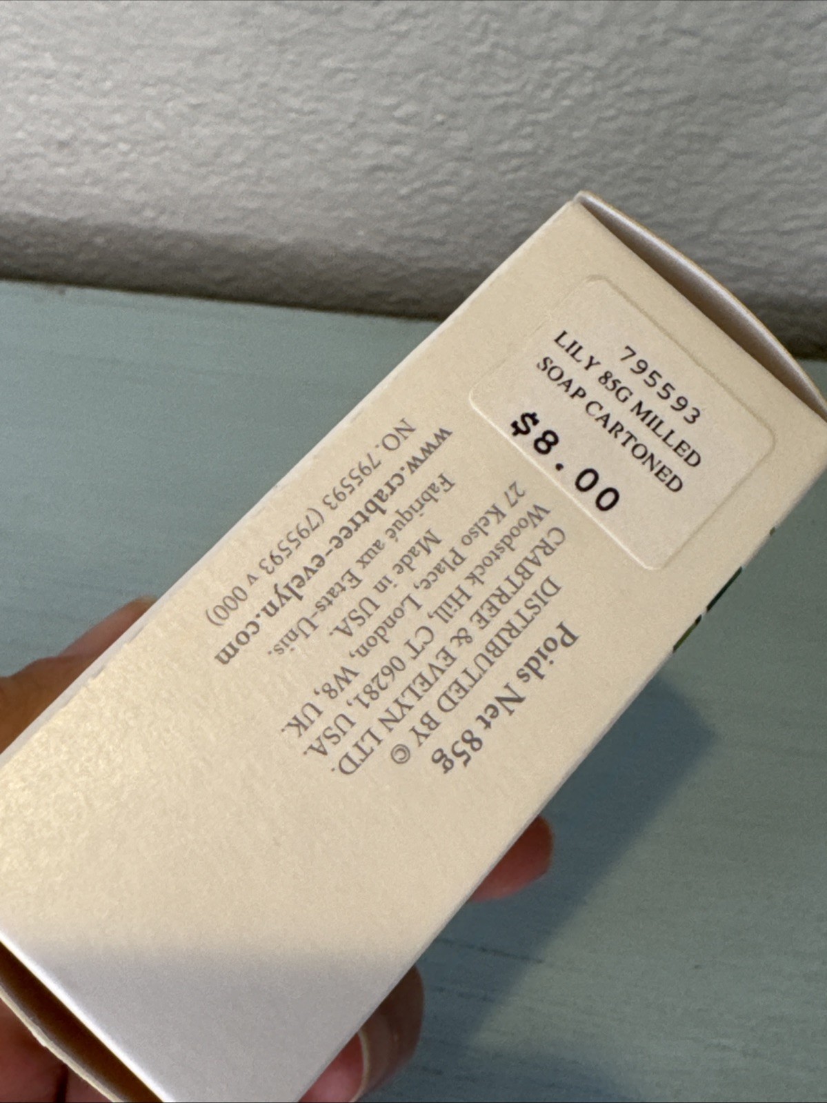 Crabtree & Evelyn LILY Hydrating Single Soap Bar Triple Milled 3.0 oz. (85g) USA