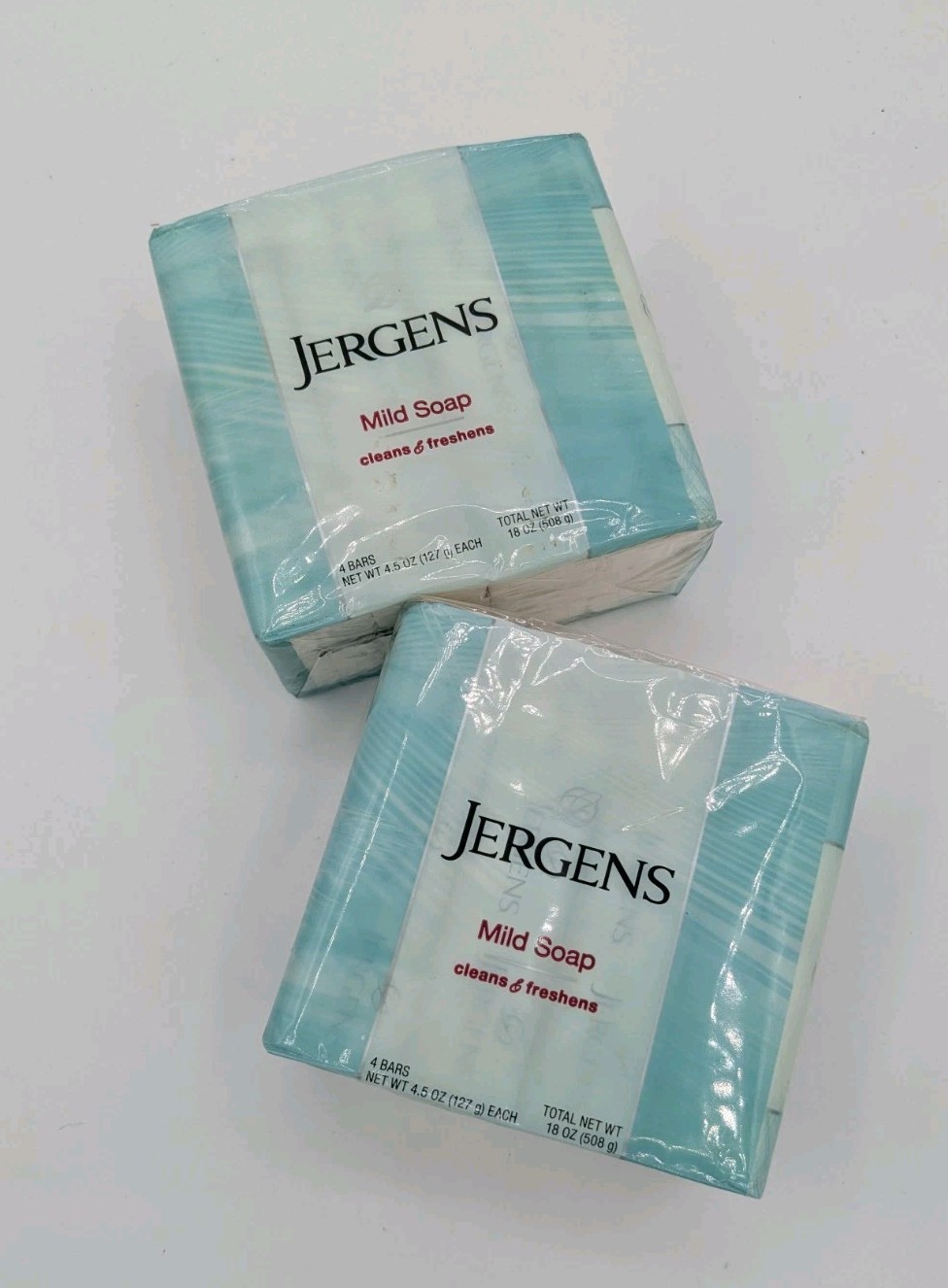(2) Jergens Mild Bar Soap Cleans & Freshens 4 Bars ea – 8 Bars Total