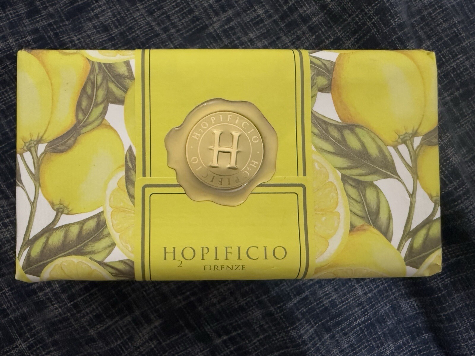 Set 2 Pcs HOPIFICIO Firenze TUSCAN LEMON Triple Milled Soap Bar 7.5 Oz X2