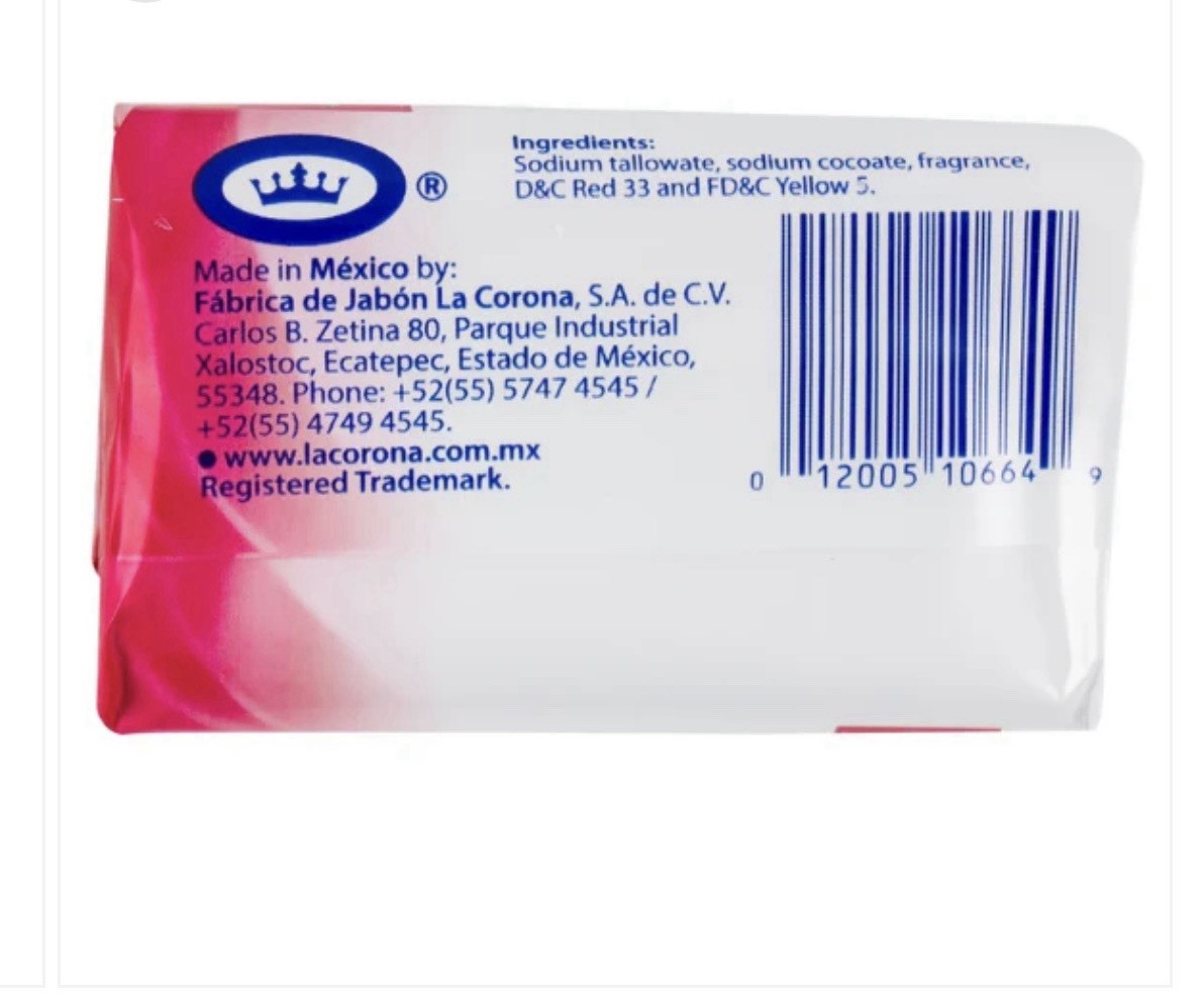 Rosa Venus Pink Rose Scent Bar Soap 5.3 oz Rectangular Unisex Body Hands 6