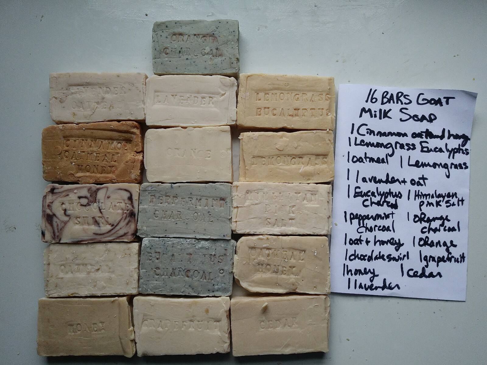 16 BARS RAW GOAT MILK SOAP HAPPY GOAT CREAMERY BEST MIX PURE ESSENTIAL OILS