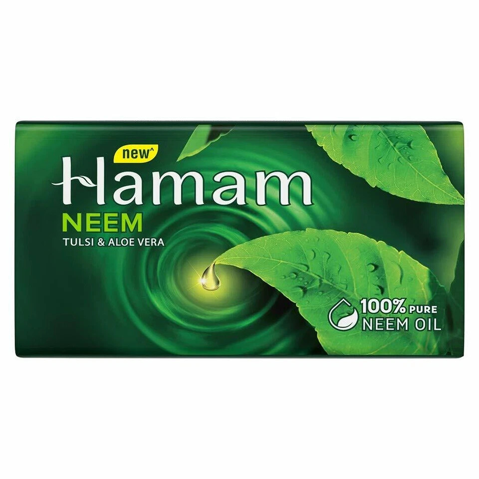 4 x Hamam Soap Bar, Neem Tulsi and Aloe Vera, 150 g