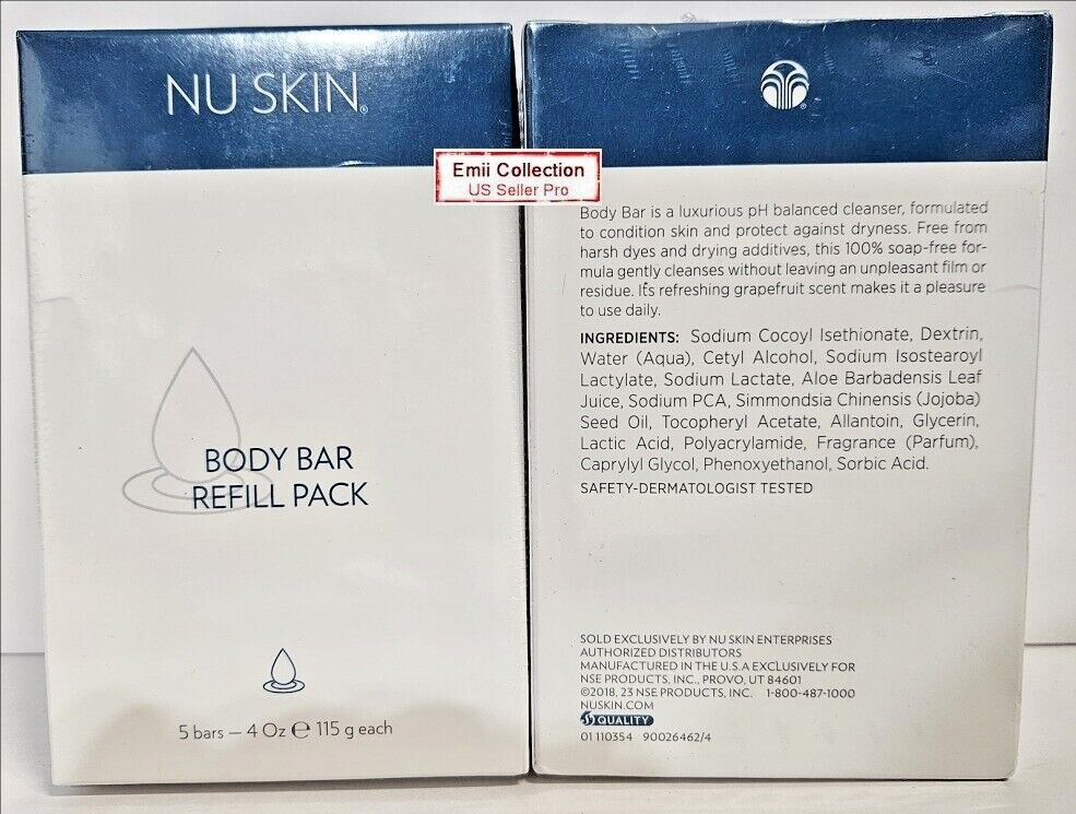 Nu Skin Nuskin Body Bar Refill Pack Soap Free 4 oz (5 Bars) Box Sealed Bundle