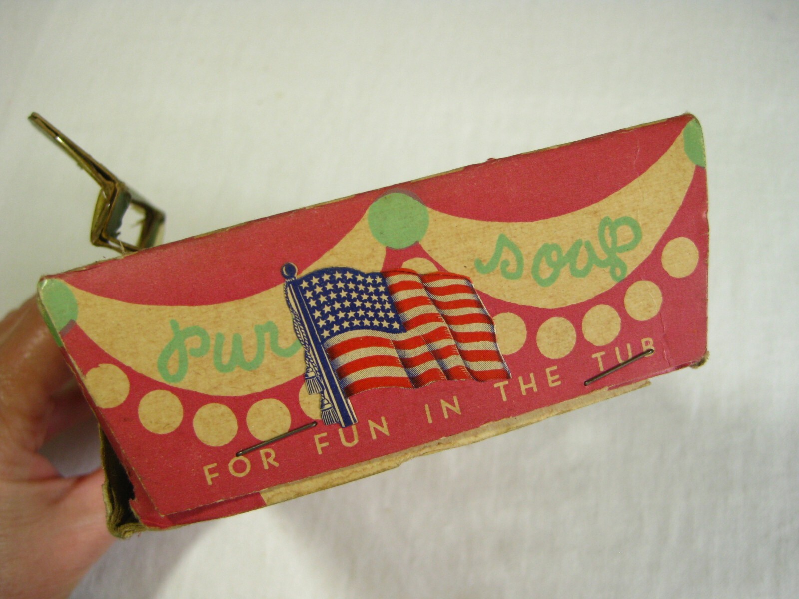 Vintage 40s Novelty Ice Cream Cone Pure Soap in Cardboard Carrier FUN in the TUB