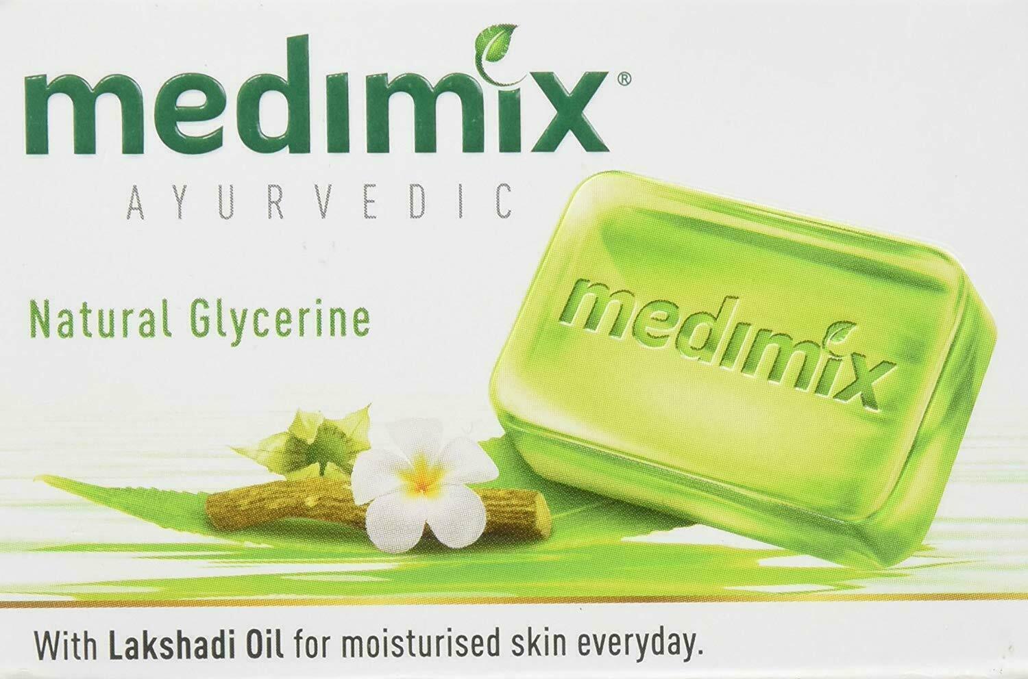 Medimix Ayurvedic Natural Glycerine, Lakshadi Oil Bathing Bar, 125 g Soap + Free