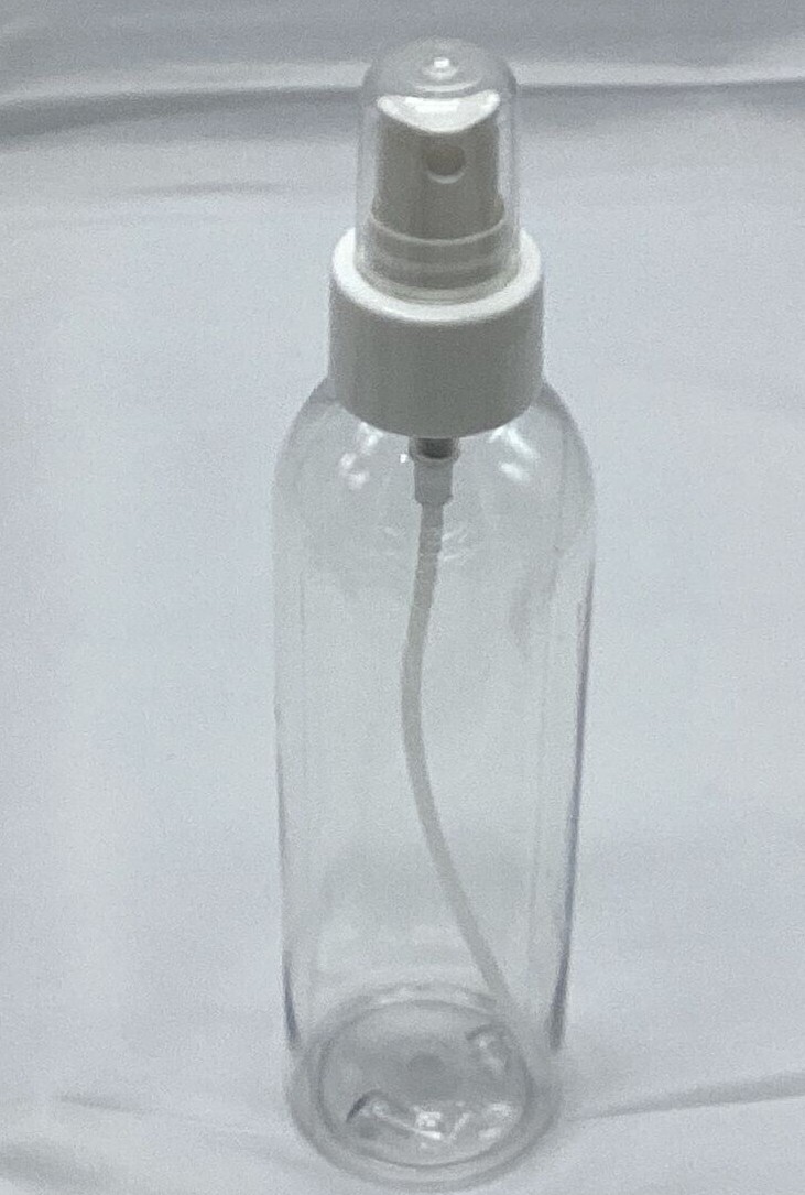 6 oz PET Plastic 24/410 Clear Round Bottle White Smooth Fine Mist Sprayer