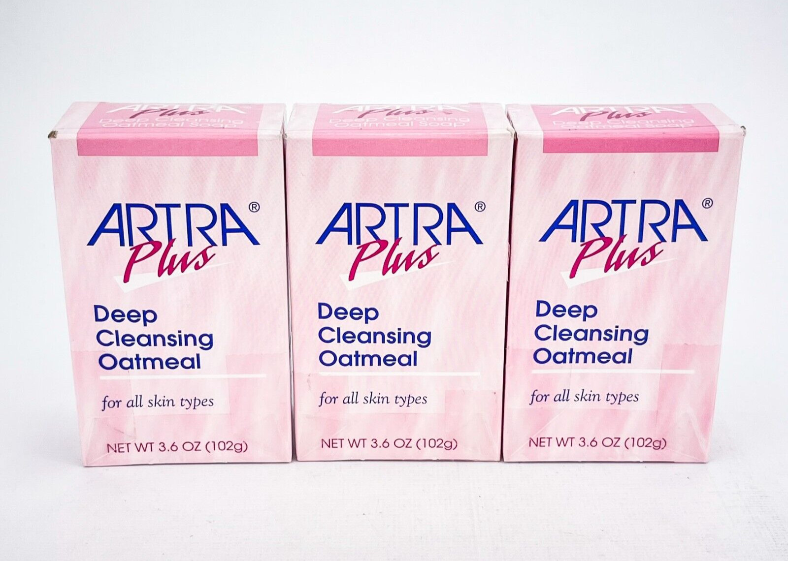 Artra Plus Deep Cleansing Oatmeal Soap 3.6 Oz Each Lot of 3 Pink