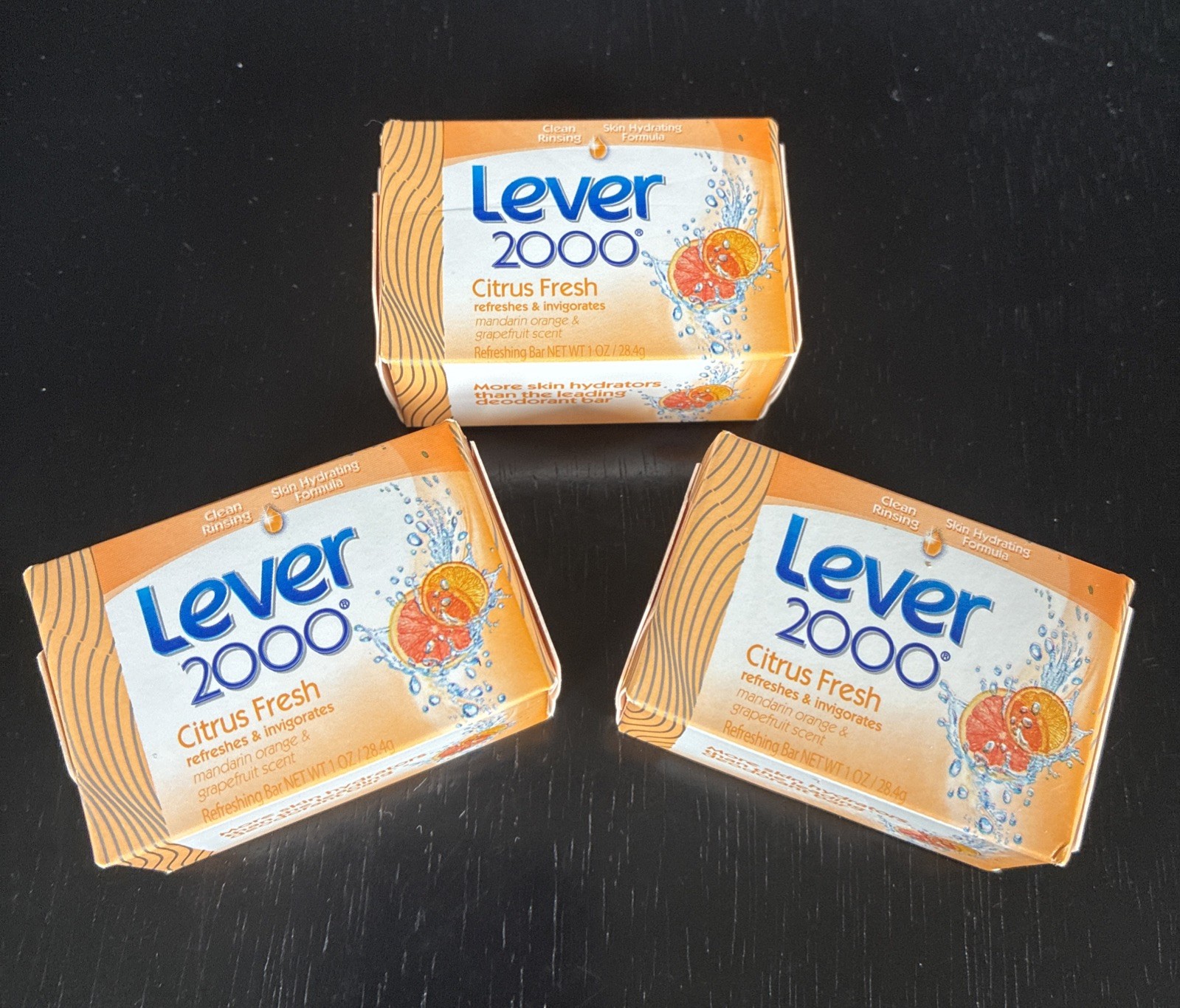 Lot of 3 NOS Discontinued Lever 2000 Citrus Fresh Mini Bar Soap 1oz Bars Retired