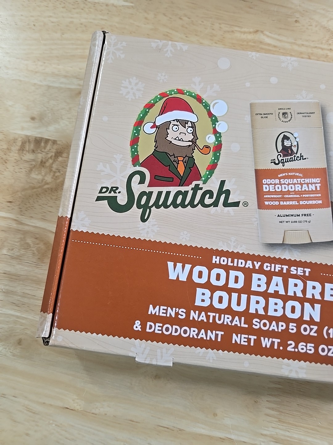 DR. Squatch WOOD BARREL BOURBON 5oz natural SOAP & 2.65oz DEODORANT gift set