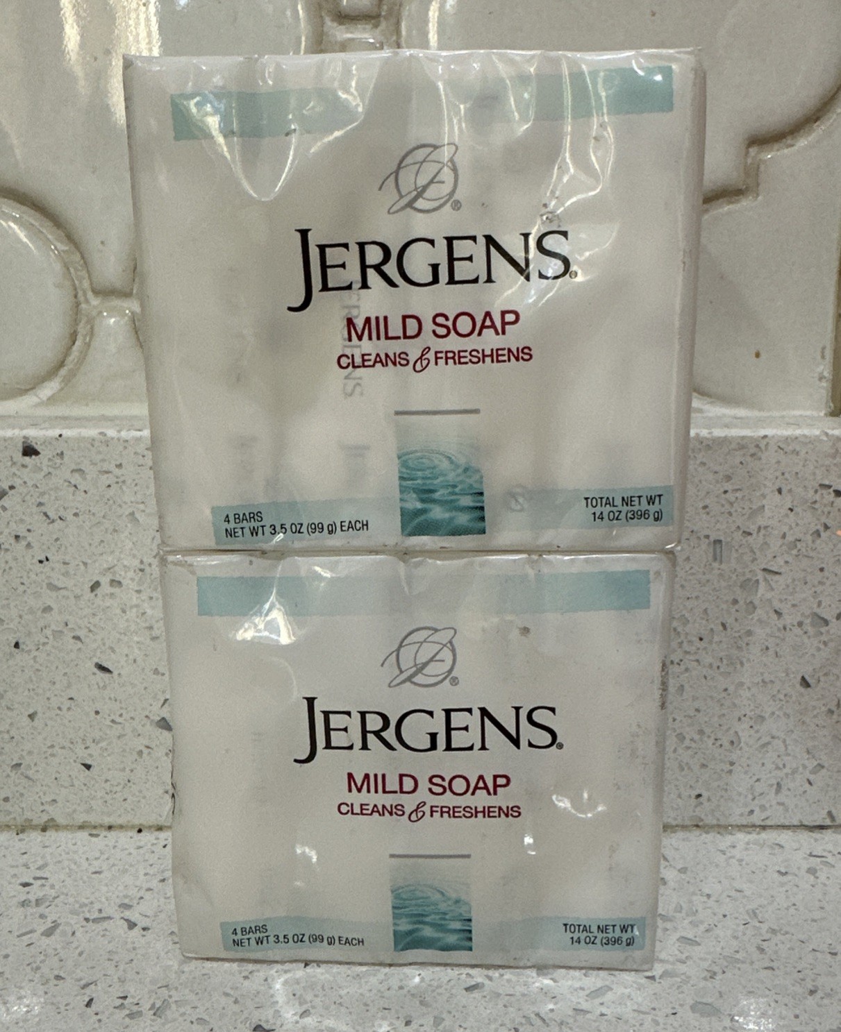 2-Jergens Mild Bar Soap Cleans & Freshens 8 Bars Total 3.5 oz ea