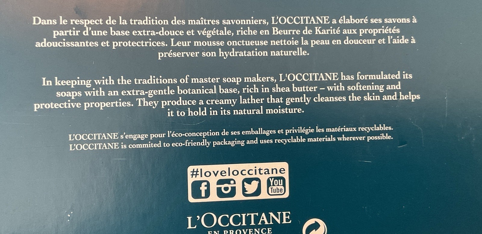 3 Bars L’Occitane Shea Butter Soap Trio Lavender ~ Milk ~ Verbena Gift Pack NIP