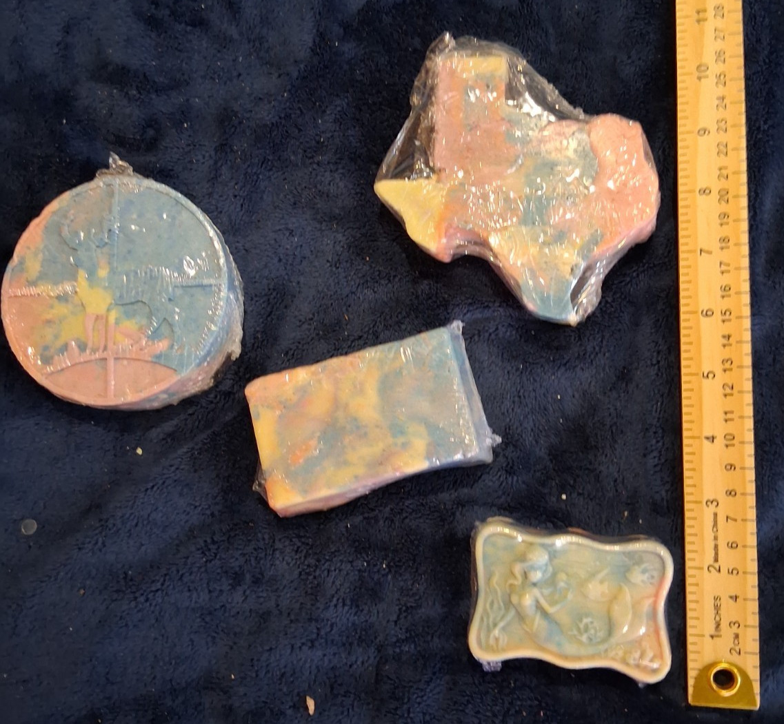 Handcrafted Texas State & Mermaid Goat’s Milk Soap Variety Lot 1.30 lbs 4pc