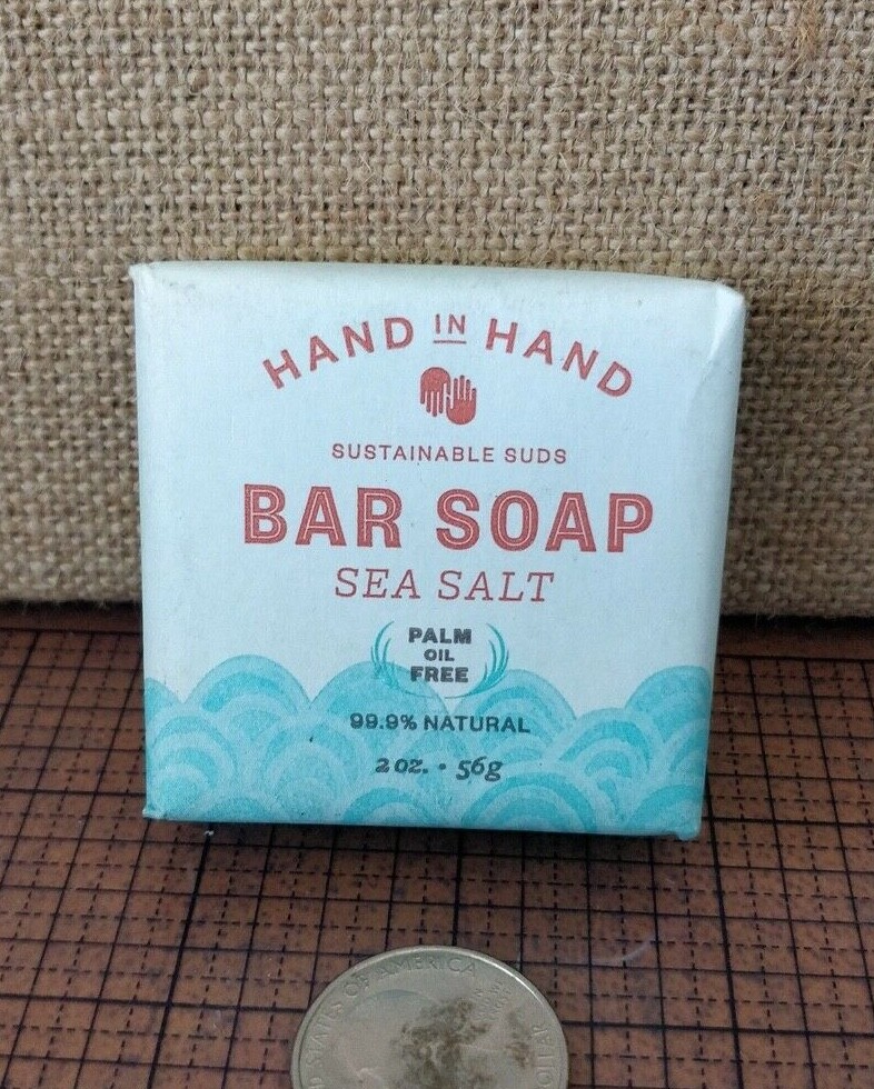 5 BARS (5 X 2oz = 10oz) Hand in Hand Sustainable Suds – SEA SALT – 99.9% natural